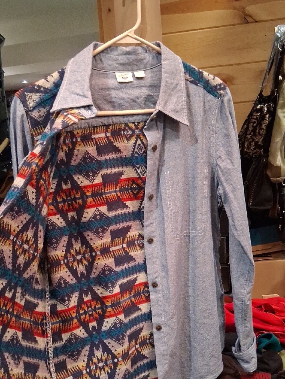 Pendleton / Roxy Wool And Chambray Buttom Up - Picture 6 of 8